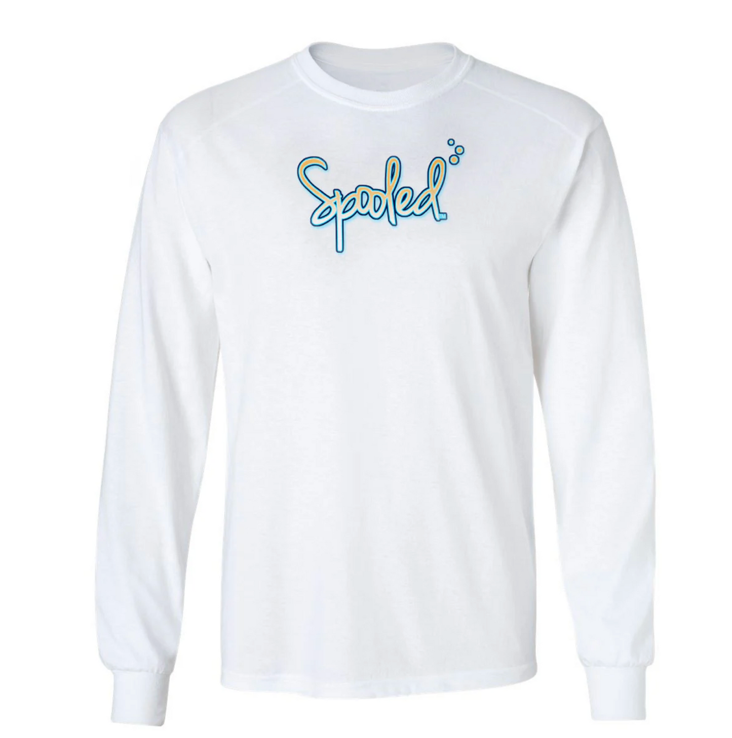 Performance Long Sleeve White with Spooled Redfish SPF-30