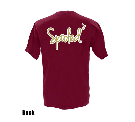 Short Sleeve Spooled Garnet and Gold