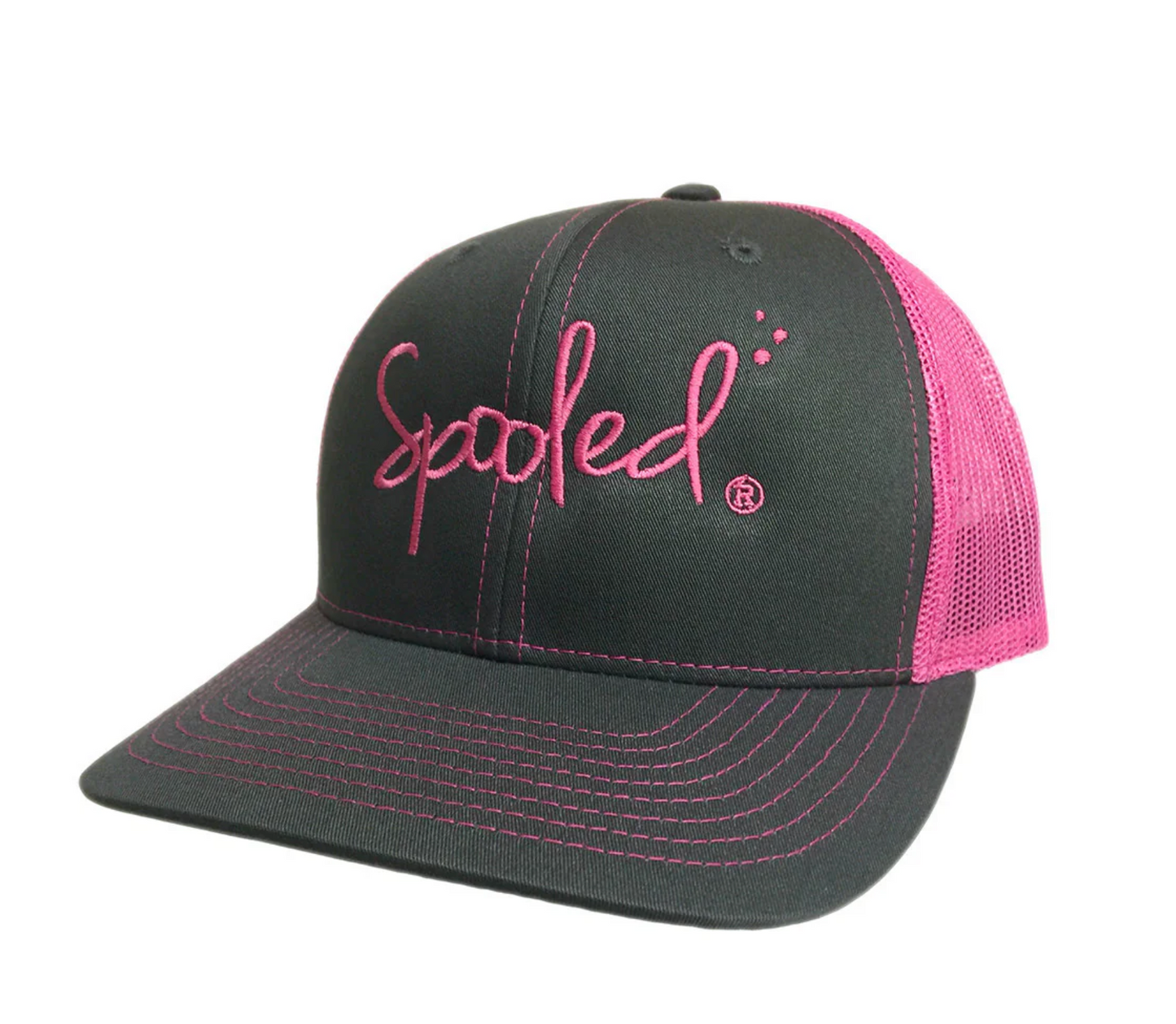 Spooled Grey with Pink Mesh Snapback